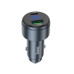 Автомобільний зарядний пристрій HOCO Z57B Glorious 63W dual-port digital display PD45W+QC3.0 car charger Metal Gray