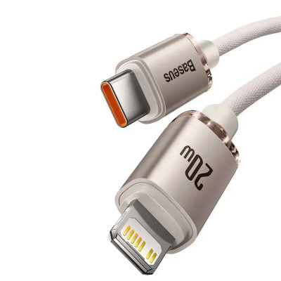 Кабель Baseus Crystal Shine Series Fast Charging Data Cable Type-C to iP 20W 1.2m Pink Кабель Baseus Crystal Shine Series Fast Charging Data Cable Type-C to iP 20W 1.2m Pink
