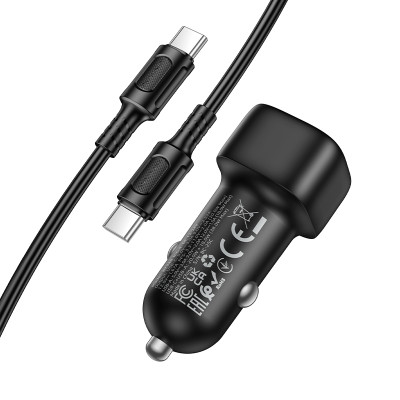 Автомобільний зарядний пристрій BOROFONE BZ34B Cloud PD38W(1C1A) car charger set(C to C) Black Автомобільний зарядний пристрій BOROFONE BZ34B Cloud PD38W(1C1A) car charger set(C to C) Black