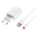 Мережевий зарядний пристрій з кабелем BOROFONE BA21A Long journey single port QC3.0 charger set(Micro) 18W White
