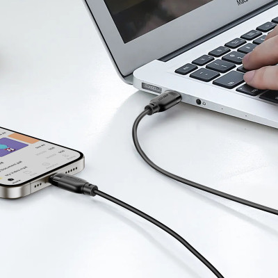 Кабель ACEFAST C16-05, USB to iP, 30W, 2m,TPU, TPU connectors, Black