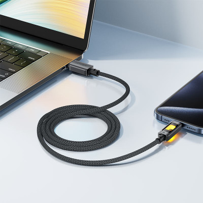 Кабель ACEFAST C21-04 USB-A to USB-C fantasy color series braided Charging data cable Black Кабель ACEFAST C21-04 USB-A to USB-C fantasy color series braided Charging data cable Black