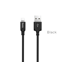 Кабель HOCO X14 USB to iP 2A, 2m, nylon, aluminum connectors, Black Кабель HOCO X14 USB to iP 2A, 2m, nylon, aluminum connectors, Black