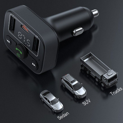 АЗП з FM-модулятором Baseus S-09 Lite Series Car FM Transmitter Cluster Black