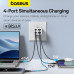 Мережевий зарядний пристрій з кабелем Baseus GaN6 Pro Fast Charger 2C+2U 65W  EU Moon White((With:Mini White Cable C to C 100W(20V/5A) 1m White）