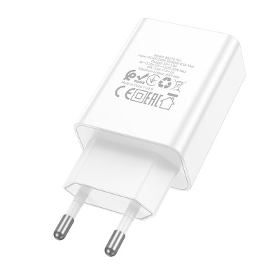 Мережевий зарядний пристрій BOROFONE BA21A Pro Long journey single port PD20W charger White Мережевий зарядний пристрій BOROFONE BA21A Pro Long journey single port PD20W charger White