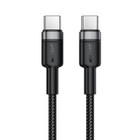 Кабель ACEFAST C22-03, Type-C to Type-C, 60W, 3A, 1.2m, Nylon Braid, Aluminum Alloy + TPE connectors, Black Кабель ACEFAST C22-03, Type-C to Type-C, 60W, 3A, 1.2m, Nylon Braid, Aluminum Alloy + TPE connectors, Black