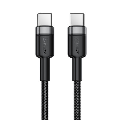 Кабель ACEFAST C22-03, Type-C to Type-C, 60W, 3A, 1.2m, Nylon Braid, Aluminum Alloy + TPE connectors, Black