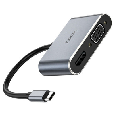 USB-хаб HOCO HB30 Eco Type-C multi-function converter(HDTV+VGA+USB3.0+PD) Metal Gray USB-хаб HOCO HB30 Eco Type-C multi-function converter(HDTV+VGA+USB3.0+PD) Metal Gray