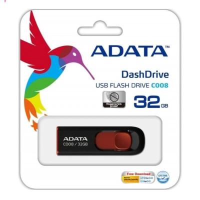 Флеш-накопичувач ADATA USB 2.0 C008 32Gb Black/Red