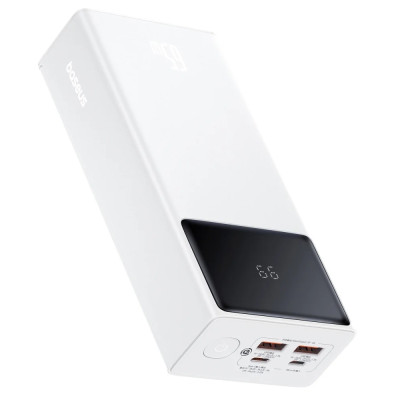 Зовнішній акумулятор Baseus Star-Lord Digital Display Fast Charging Power Bank 30000mAh 65W Moon White（With Simple Series Charging Cable USB to Type-C