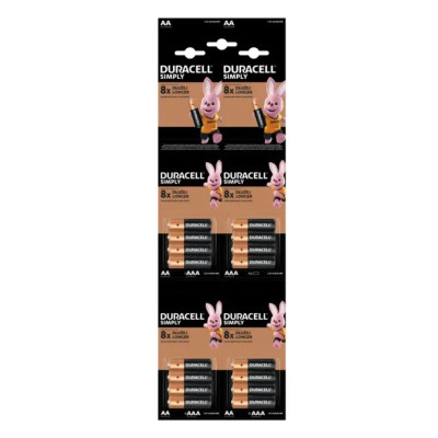 Батарейка Duracell Simply LR3/AAA (16шт) Батарейка Duracell Simply LR3/AAA (16шт)