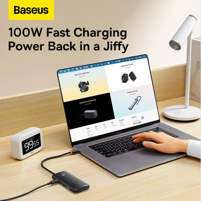 USB-хаб Baseus Lite Series 6-Port Type-C HUB Docking Station (Type-C to HDMI+USB3.0*2+PD+SD/TF) Black USB-хаб Baseus Lite Series 6-Port Type-C HUB Docking Station (Type-C to HDMI+USB3.0*2+PD+SD/TF) Black