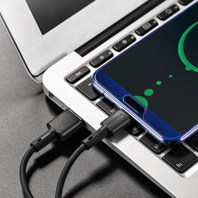 Кабель BOROFONE BX31 USB to Type-C 3A, 1m, silicone, TPE connectors, Black Кабель BOROFONE BX31 USB to Type-C 3A, 1m, silicone, TPE connectors, Black