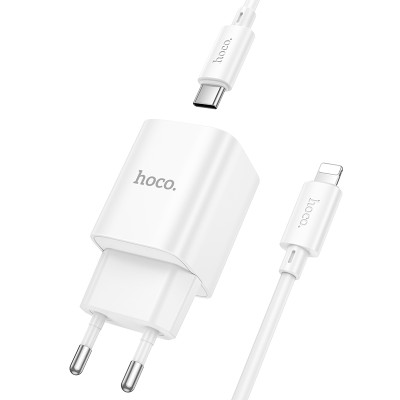Мережевий зарядний пристрій HOCO C149A Charm PD30W+QC3.0 charger set(C to iP) White
