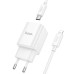 Мережевий зарядний пристрій HOCO C149A Charm PD30W+QC3.0 charger set(C to iP) White