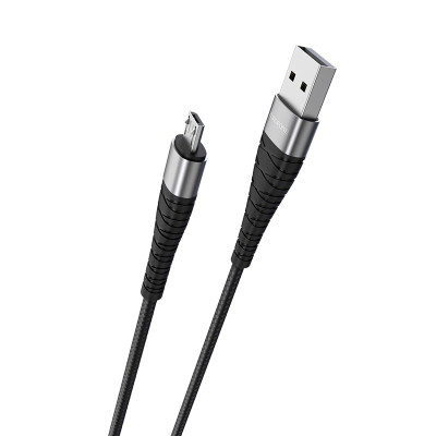 Кабель BOROFONE BX32 USB to Micro 2.4A, 1m, nylon, aluminum+TPE connectors, Black Кабель BOROFONE BX32 USB to Micro 2.4A, 1m, nylon, aluminum+TPE connectors, Black