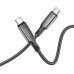 Кабель HOCO S51 Type-C to Type-C 100W, 1.2m, nylon, zinc+TPE connectors, Black