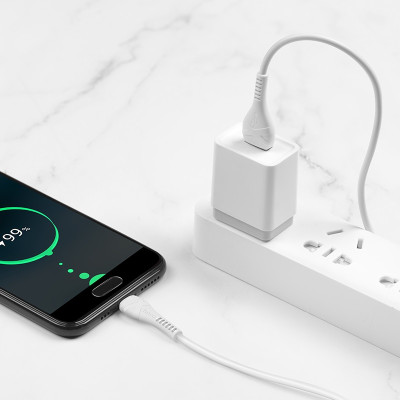 Кабель HOCO X37 USB to Type-C 3A, 1m, PVC, PVC connectors, White Кабель HOCO X37 USB to Type-C 3A, 1m, PVC, PVC connectors, White