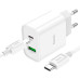 Мережевий зарядний пристрій з кабелем HOCO C80A Plus Rapido PD20W+QC3.0 charger set(Type-C to Type-C) White Мережевий зарядний пристрій з кабелем HOCO C80A Plus Rapido PD20W+QC3.0 charger set(Type-C to Type-C) White