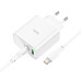 Мережевий зарядний пристрій HOCO C113A Awesome PD65W dual port(1A1C) charger set(Type-C to Type-C) White