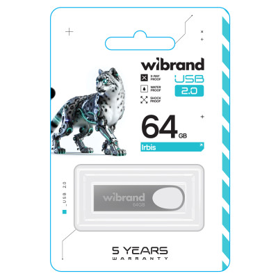 Флеш-накопичувач Wibrand USB 2.0 Irbis 64Gb Silver