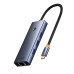 USB-хаб Baseus UltraJoy Series 5-Port HUB Space Grey（Type-C to USB3.0*3+RJ45*1+PD*1）