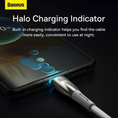 Кабель Baseus Glimmer Series Fast Charging Data Cable Type-C to Type-C 100W 1m White Кабель Baseus Glimmer Series Fast Charging Data Cable Type-C to Type-C 100W 1m White