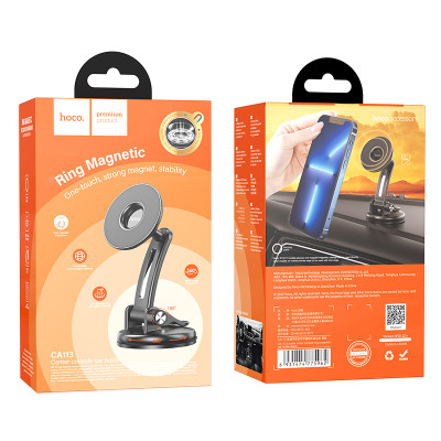 Автотримач для телефона HOCO CA113 Excelle center console ring magnetic car holder Black