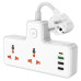 Мережевий подовжувач HOCO AC12A Reise 2-position expansion socket(PD30W/1C3A) White Мережевий подовжувач HOCO AC12A Reise 2-position expansion socket(PD30W/1C3A) White