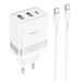 Мережевий зарядний пристрій HOCO N21 Pro Tourer PD30W (2A1C) charger set(Type-C to Type-C) White