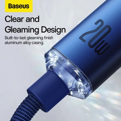 Кабель Baseus Crystal Shine Series Fast Charging Data Cable Type-C to iP 20W 1.2m Blue Кабель Baseus Crystal Shine Series Fast Charging Data Cable Type-C to iP 20W 1.2m Blue