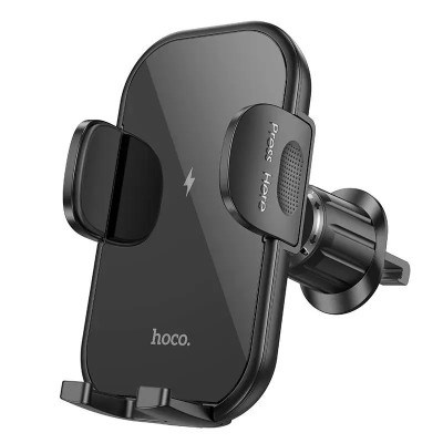 Автотримач для телефона з БЗП HOCO HW4 Journey wireless fast charging car holder(air outlet) Black Автотримач для телефона з БЗП HOCO HW4 Journey wireless fast charging car holder(air outlet) Black