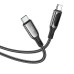 Кабель HOCO S51 Type-C to Type-C 100W, 1.2m, nylon, zinc+TPE connectors, Black