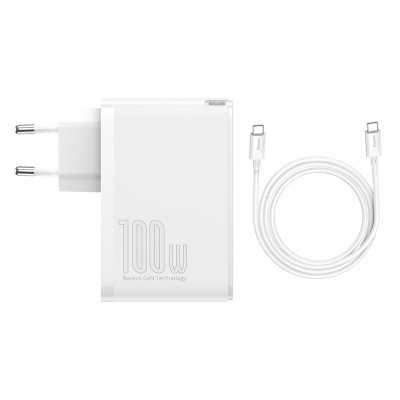 Мережевий зарядний пристрій Baseus GaN2 Pro Quick Charger 2C+2U 100W EU White