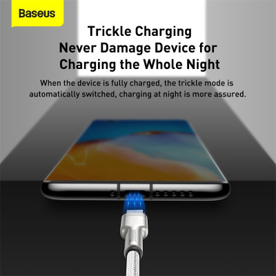 Кабель Baseus Cafule Series Metal Data Cable USB to Type-C 66W 1m White Кабель Baseus Cafule Series Metal Data Cable USB to Type-C 66W 1m White