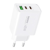 Мережевий зарядний пристрій REMAX Kiddy Series 45W 2C+1A Fast Charger RP-U139 EU-WHITE Мережевий зарядний пристрій REMAX Kiddy Series 45W 2C+1A Fast Charger RP-U139 EU-WHITE
