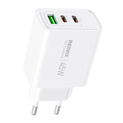 Мережевий зарядний пристрій REMAX Kiddy Series 45W 2C+1A Fast Charger RP-U139 EU-WHITE Мережевий зарядний пристрій REMAX Kiddy Series 45W 2C+1A Fast Charger RP-U139 EU-WHITE