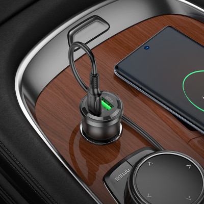 Автомобільний зарядний пристрій BOROFONE BZ25 Journey PD38W(1C1A) car charger Transparent Black Автомобільний зарядний пристрій BOROFONE BZ25 Journey PD38W(1C1A) car charger Transparent Black