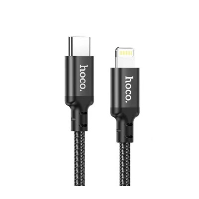 Кабель HOCO X14 Type-C to iP 3A, 20W, 1m, nylon, aluminum connectors, Black