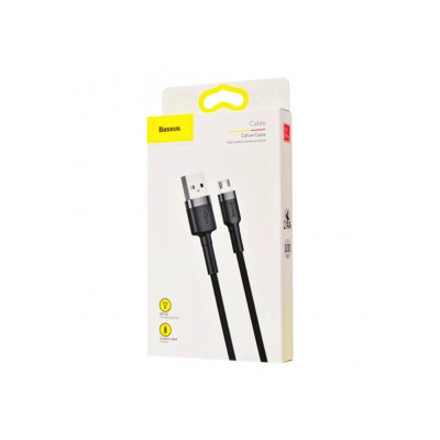 Кабель Baseus Cafule Cable USB For Micro 2.4A 1m Gray+Black Кабель Baseus Cafule Cable USB For Micro 2.4A 1m Gray+Black