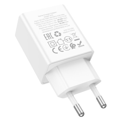 Сетевое зарядное устройство HOCO N70 Nuevo single port PD30W charger set(C to C) White Сетевое зарядное устройство HOCO N70 Nuevo single port PD30W charger set(C to C) White