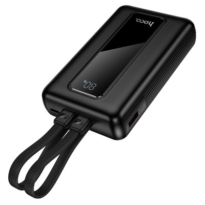 Зовнішній акумулятор HOCO J162A Full power 22.5W+PD20W fully compatible power bank with two cables(20000mAh) Black