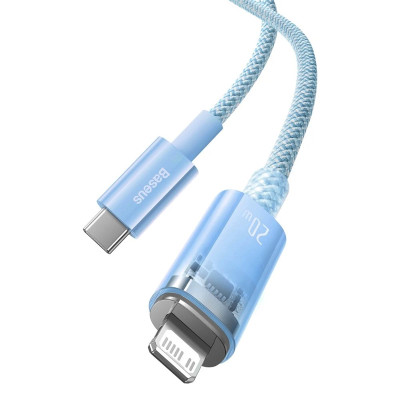 Кабель Baseus Explorer Series Fast Charging Cable with Smart Temperature Control Type-C to iP 20W 1m Blue Кабель Baseus Explorer Series Fast Charging Cable with Smart Temperature Control Type-C to iP 20W 1m Blue
