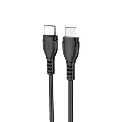 Кабель Wibrand Boa 60W PVC charging data cable C to C 1m Black Кабель Wibrand Boa 60W PVC charging data cable C to C 1m Black