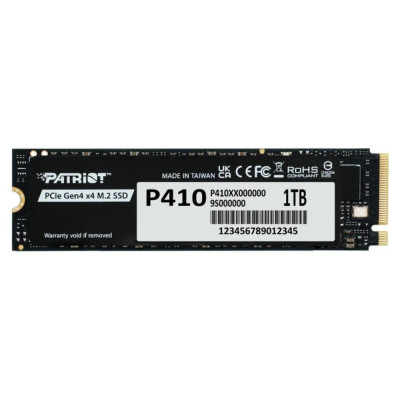 Накопичувач SSD M.2 Patriot P410 1TB NVMe 2280 PCIe Gen4 x4 5000/4500 TLC Накопичувач SSD M.2 Patriot P410 1TB NVMe 2280 PCIe Gen4 x4 5000/4500 TLC