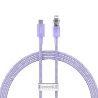 Кабель Baseus Explorer Series Fast Charging Cable with Smart Temperature Control Type-C to iP 20W 1m Purple Кабель Baseus Explorer Series Fast Charging Cable with Smart Temperature Control Type-C to iP 20W 1m Purple