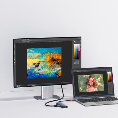 USB-хаб Baseus UltraJoy Series 6-Port HUB Docking Station Space Grey（Type-C to HDMI4K@60Hz*1+USB 3.0*3+PD*1+RJ45*1）