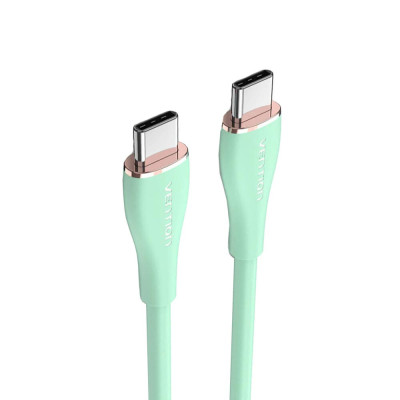 Кабель Vention USB 2.0 C Male to C Male 5A Cable 1M Light Green Silicone Type (TAWGF) Кабель Vention USB 2.0 C Male to C Male 5A Cable 1M Light Green Silicone Type (TAWGF)