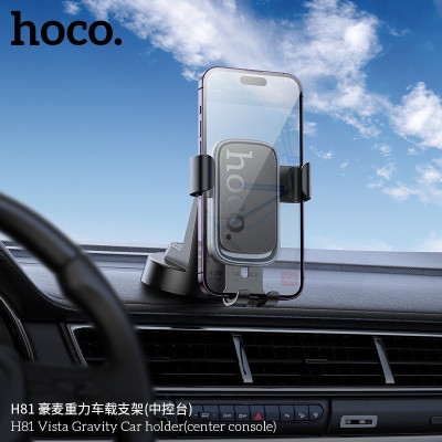 Автотримач для телефона HOCO H81 Vista Gravity Car holder (center console) Black Metal Gray Автотримач для телефона HOCO H81 Vista Gravity Car holder (center console) Black Metal Gray